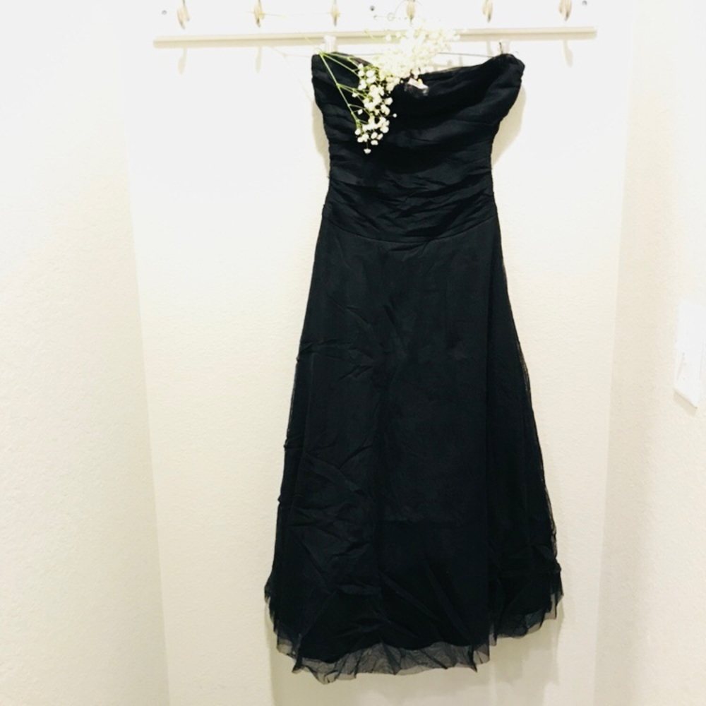 B. Darlin Black Strapless Tulle Dress Juniors 5 - Picture 5 of 9